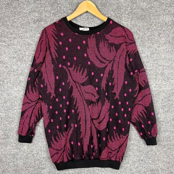 VINTAGE Enchante Floral Geometric USA MADE Women's polka dot Palm tree Size M - Picture 1 of 9